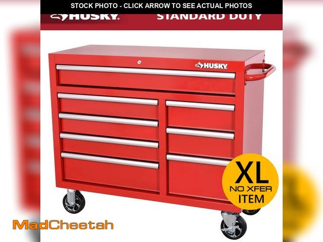Lot 74-12558429 - Husky Standard Duty 42 in. 8-Drawer Red Rolling Tool Cabinet - UNUSED