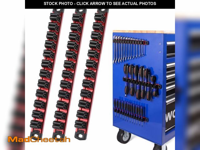Lot 74-13550405 - WORKPRO Magnetic Screwdriver Organizer and Wrench Organizer, Aluminum Rail Magnetic Tool Organizer, ...
