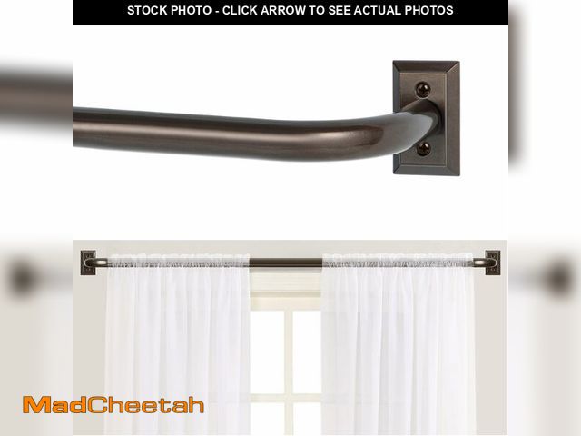 Lot 74-12717653 - TANGWIN Bronze Wrap Around Curtain Rods 28 to 48 Inch:Blackout Heavy Duty Adjustable Window Curtain ...