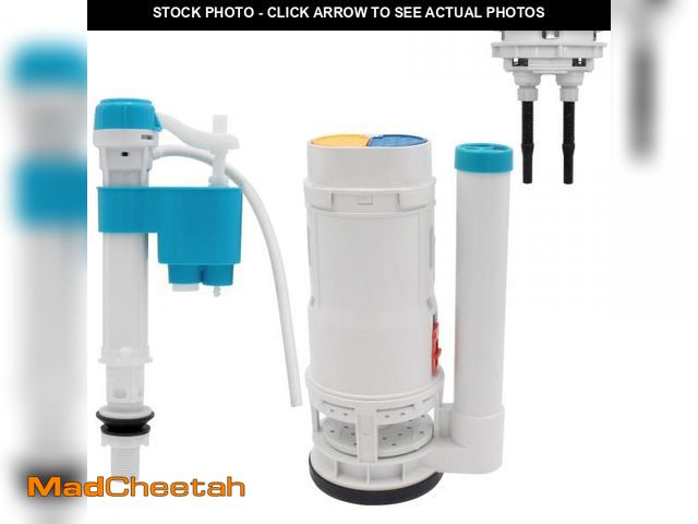 Lot 74-12442987 - T Tulead Toilet Dual Flush Valve, Fill Valve, Push Button, One Piece Toilet Repair Kit, Drain Outlet...