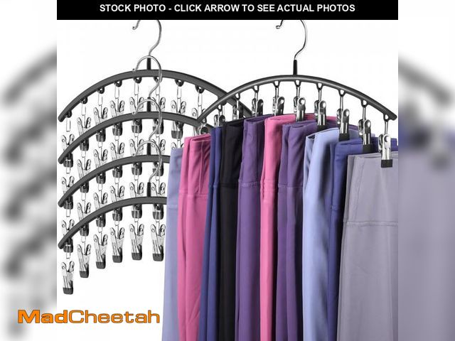 Lot 74-12216557 - Hendiy Legging Organizer for Closet, Pants Hangers 5 Pack w/10 Clips Holds 50 Leggings, Leggings/Sho...