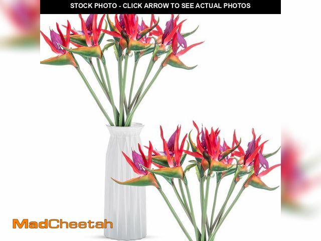 Lot 74-13625517 - Hanaive 12 Pcs Bird of Paradise Artificial Plant 24 Inches Hawaiian Tropical Flowers Fake Rubber Str...