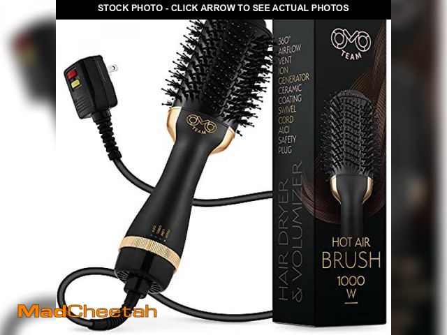 Lot 74-9713578 - Professional Blowout Hair Dryer Brush, Black Gold Dryer and Volumizer, Hot Air Brush for Women, 75MM...