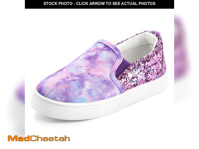 Lot 74-14149172 - K KomForme Toddler Sneakers for Girls Boys Slip On Canvas Walking Shoes, Size 11 Little Kid, Purple ...