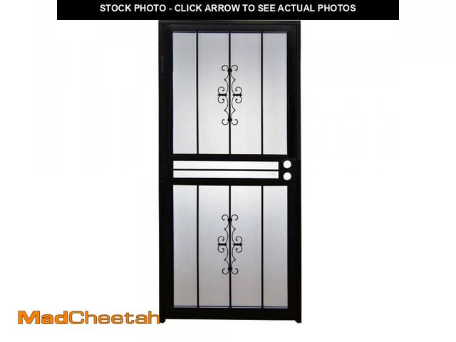 Lot 74-12299812 - Grisham 30 in. x 78 in. 501 Universal/Reversible Series Genesis Steel Powder Coated Black Prehung Se...