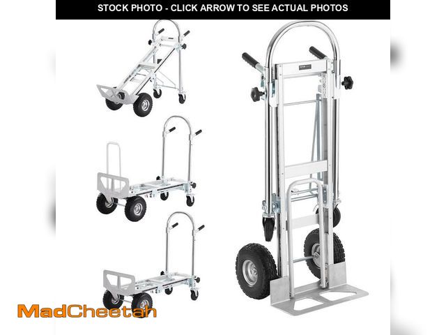 Lot 74-12773561 - VEVOR 4-in-1 Aluminum Folding 1000 lbs. Capacity Hand Truck with Rubber Wheels Heavy-Duty Industrial...
