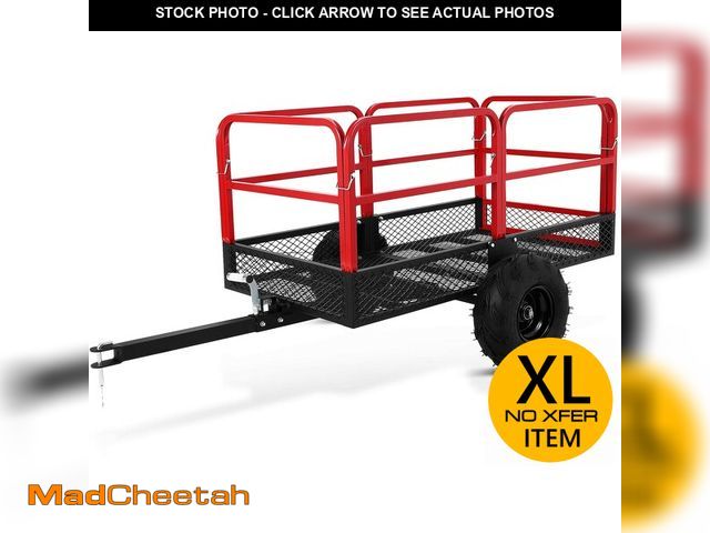 Lot 74-13617323 - GarveeLife ATV UTV Trailer Tow Behind Dump Cart, 1600 lbs 22 Cubic Feet Heavy Duty Yard Garden Trail...