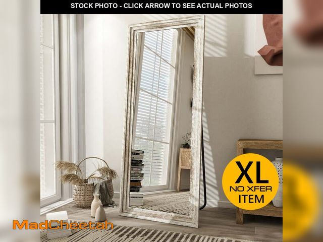 Lot 74-12647684 - BEAUTYPEAK 71"x30" Full Length Mirror with Stand Solid Wooden Framed Floor Mirror Full Body Mirror,R...