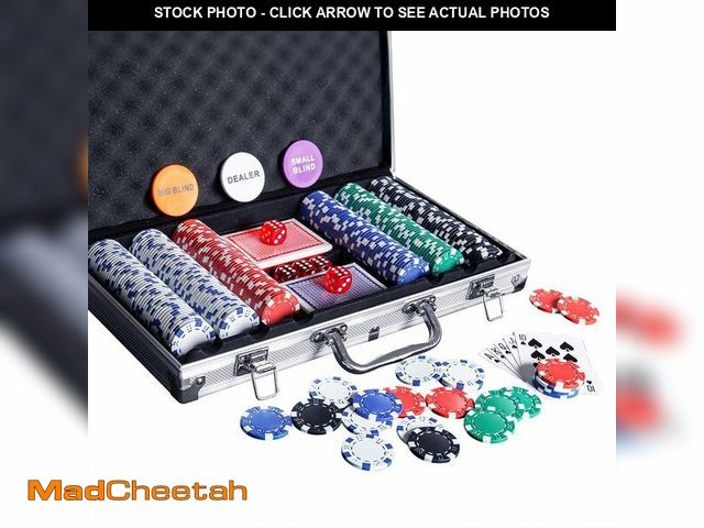 Lot 74-14271309 - Poker Chip Set - 300PCS Poker Chips with Aluminum Case, 11.5 Gram Chips for Texas Holdem Blackjack -...