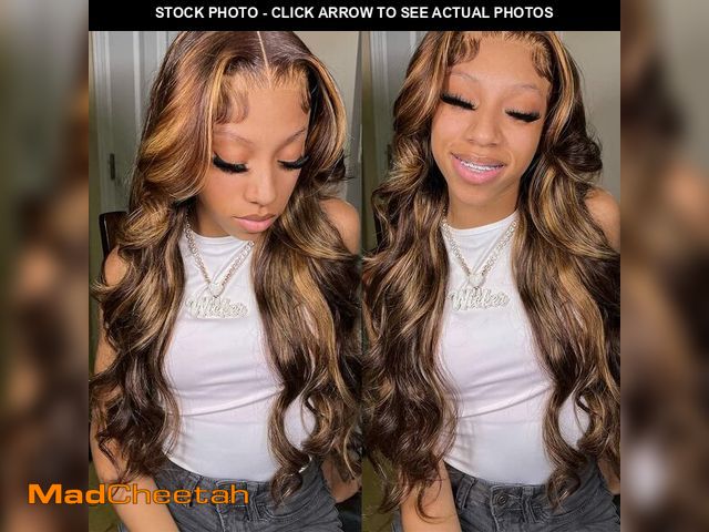 Lot 74-14386405 - Veally Body Wave Highlight Lace Front Wigs for Black Women 13X4X1 HD Transparent Lace Front Wigs wit...