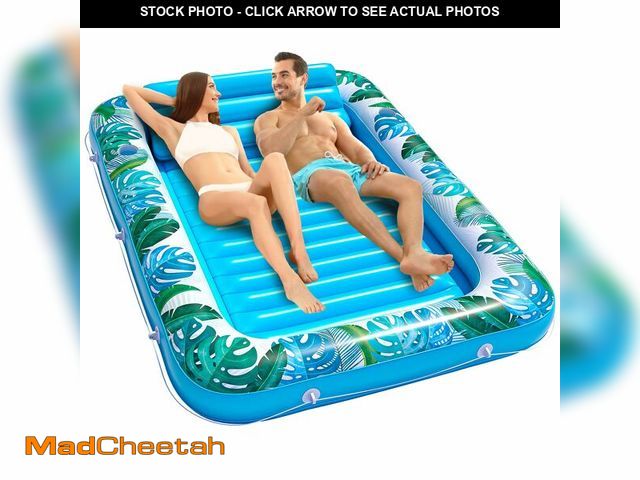 Lot 74-12973636 - JAMBO XXL Inflatable Tanning Pool Lounger Float, 80 x 56 Sun Tanning Pool Float with Pillow Water Lo...