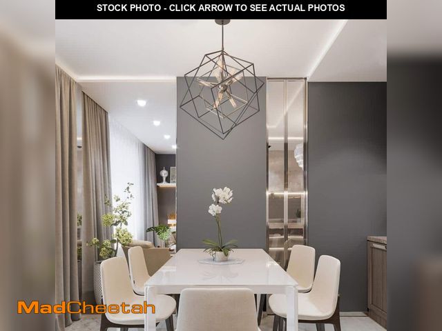 Lot 74-14222558 - Artika Imperium 9-Light Brushed Nickel Modern Sputnik Geometric Chandelier Hanging Light Fixture for...