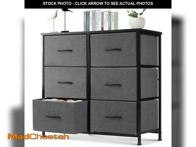 Lot 74-12293043 - EDX 6 Drawer Dresser  Wide Chest of Drawers Nightstand Storage Tower Storage Dresser Fabric Dresser ...