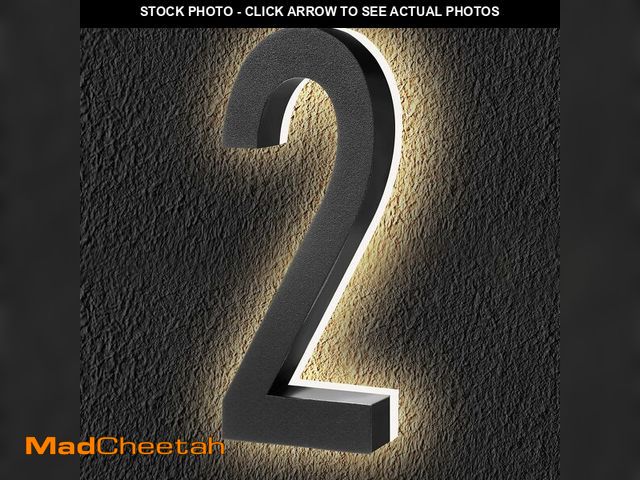 Lot 74-14431311 - ROCEEI 6 Inch Backlit LED House Number 0-9 for Outside Stainless Steel Waterproof Home Address Numbe...