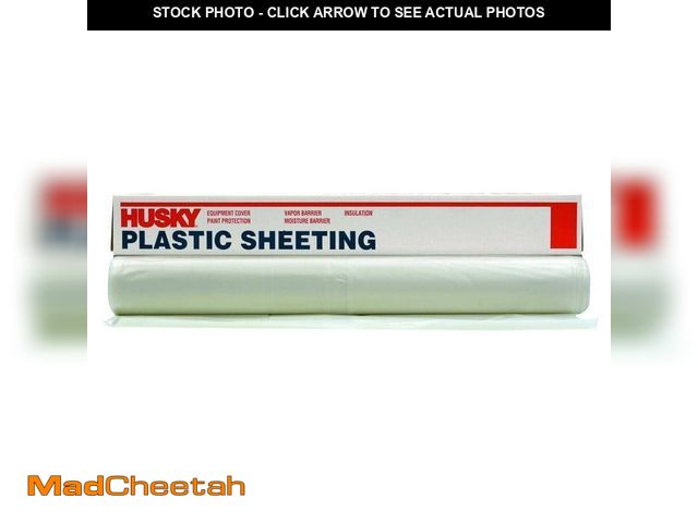 Lot 74-14365495 - Husky 12 ft. x 50 ft. Clear 6 mil Plastic Sheeting - UNUSED