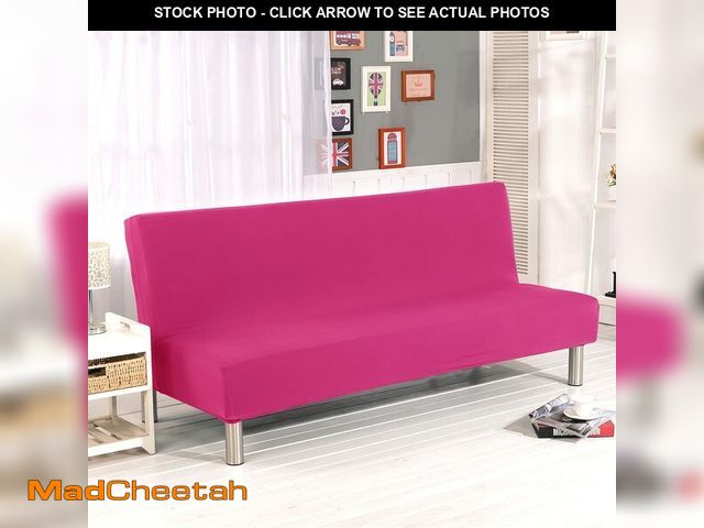 Lot 74-12607837 - Stretch Futon Cover Armless Sofa Slipcover Foldable Sofa Bed Covers with Elastic Band, Machine Washa...
