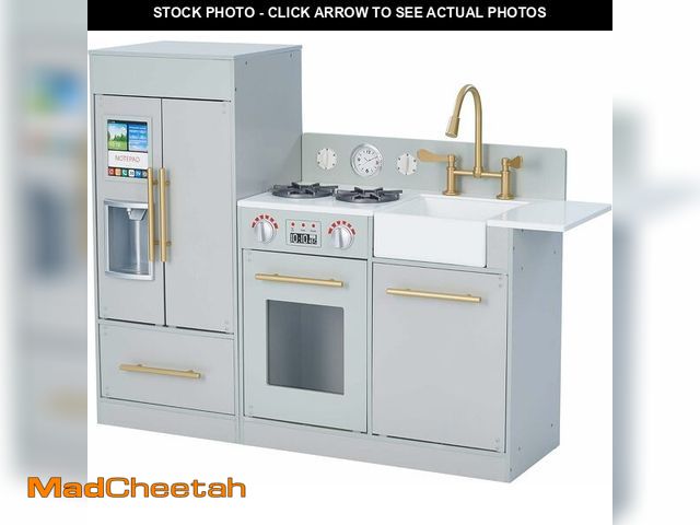 Lot 74-14349086 - Teamson Kids Little Chef Charlotte Modern Modular Interactive Wooden Play Kitchen with Refrigerator,...