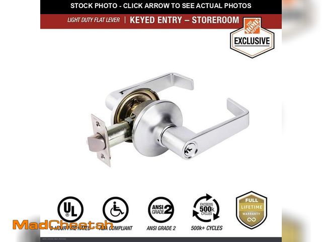 Lot 74-12517593 - Universal Hardware Light Duty Commercial Storeroom Lever, ADA, UL 3-Hour Fire, ANSI Grade 2, Satin C...