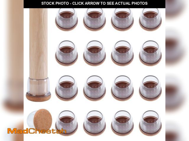 Lot 74-14047530 - Ezprotekt 24 Pcs Clear Silicone Chair Leg Floor Protectors with Felt, Floor Protectors for Chairs, C...