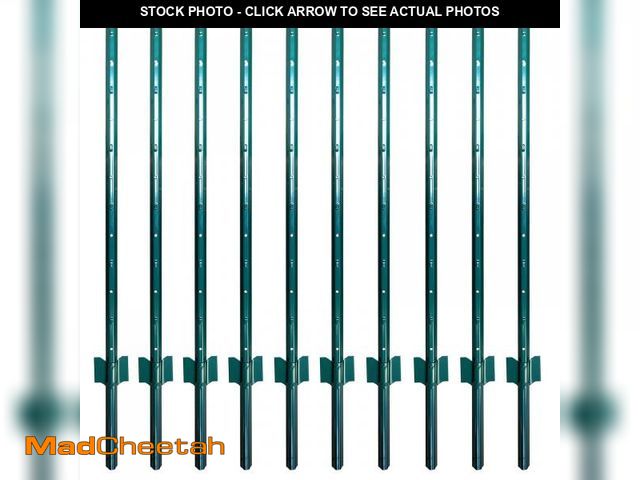 Lot 74-12159911 - ARIFARO Fence Posts 4 Feet Sturdy Duty Metal Fence Post, Pack of 10, No Dig Garden U Post for Wire F...