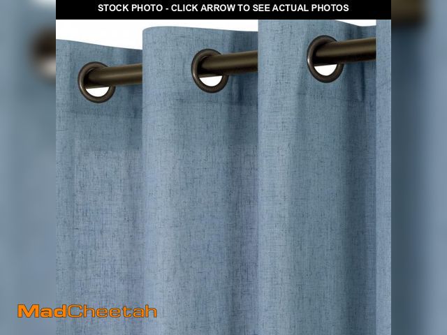 Lot 74-12438246 - KOUFALL Stone Blue Bronze Grommet Linen Blend Sheer Curtains 63 Inches Long for Bedroom Living Room,...