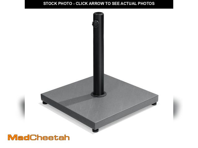 Lot 74-14306122 - Crestlive Products 40 lbs. Patio Umbrella Base in Light Gray Concrete Outdoor Market Umbrella Stand ...