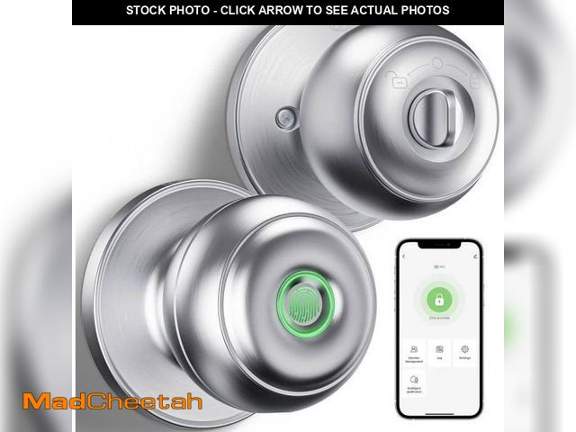 Lot 74-12464062 - WRIGHTMASTER 3 in 1 Aluminum Smart Lock Deadbolt with App Biometric Door Knob, Keyless Entry Door Lo...