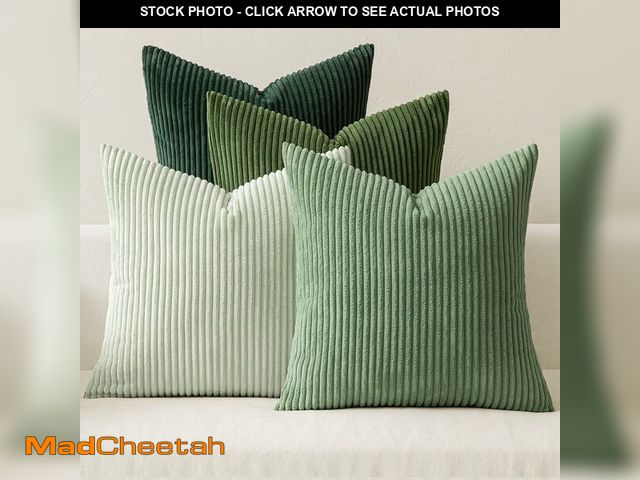 Lot 74-12456645 - MIULEE Summer Boho Farmhouse Sage Green Throw Pillow Covers 18x18 Inch Set of 4 Mordern Nordic Cushi...