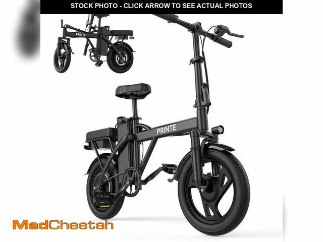 Lot 74-14242152 - PRINTE N14 Electric Bike Black 500W 48V, 14' Mini Ebike for City Commuter for Adult with Two Seats U...