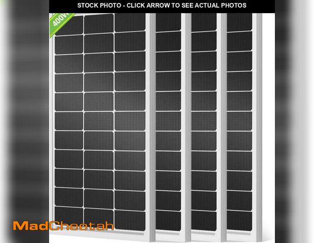 Lot 74-12053828 - ECO-WORTHY 400W Solar Panels 4pcs 100 Watt 18V Monocrystalline Solar Panel Module for Off Grid PV Po...