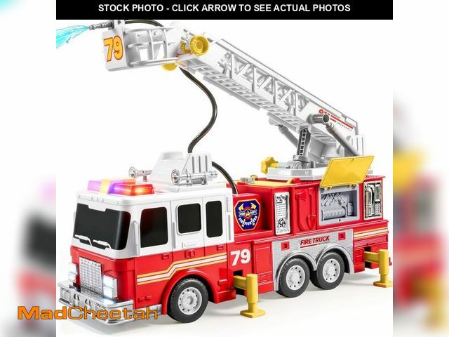Lot 74-14298517 - JOYIN Extra Large Toddler Fire Truck Toys for Boys with 33-inch Ladder, Lights &amp; Sprinkler Pump,...