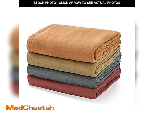 Lot 74-12844319 - Momcozy Muslin Swaddle Blankets for Baby Boys and Girls, 4-Pack Breathable and Skin-Friendly Receivi...