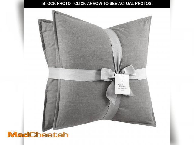 Lot 74-12426785 - Better Homes &amp; Gardens 20"x20" Grey Bisque 2-Pack Linen Decorative Pillows - USED