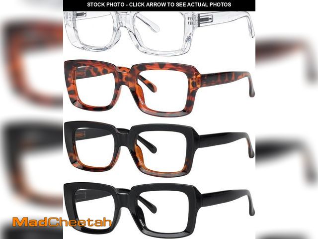 Lot 74-11549659 - Eyekepper 4 Pack Ladies Reading Glasses - Stylish Oversized Square Readers for Women - USED