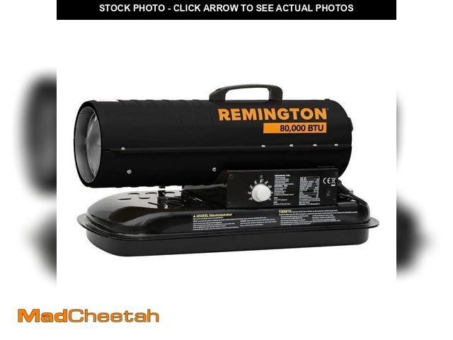 Lot 74-13561058 - Remington 80,000 BTU Kerosene Forced Air Space Heater with Thermostat - UNUSED