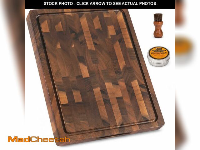 Lot 74-14385835 - THETCHRY Walnut Wood Cutting Boards for Kitchen, End Grain Chopping Board Double Sided, Large Cuttin...