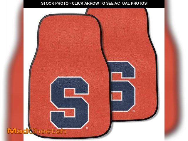 Lot 74-13844521 - FANMATS 15952 Syracuse Orange Front 2-Piece Team Logo Carpet Car Mat Set, Front Row Automotive Floor...