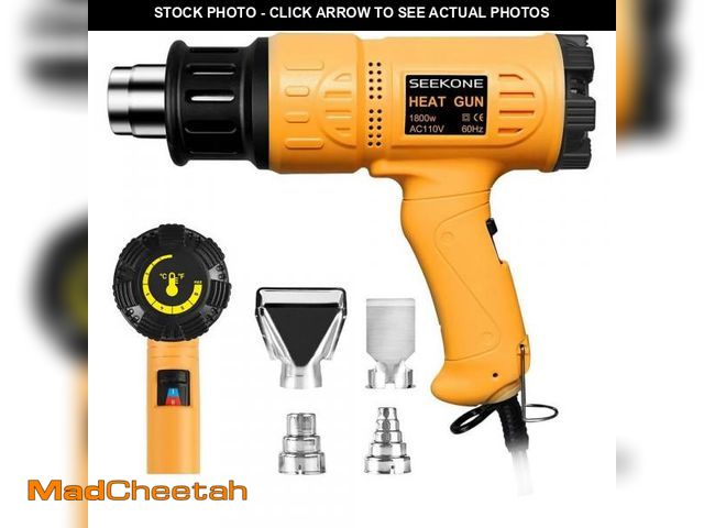 Lot 74-12442065 - SEEKONE Heat Gun 1800W 122Ã¢ââ°-1202Ã¢ââ°Ã¯Â¼Ë50Ã¢âÆ- 650Ã¢âÆÃ¯Â¼â°Fast Heating Heavy ...