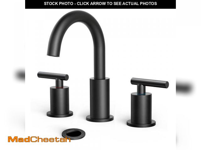 Lot 74-12364933 - androme 8 in. Widespread Double Handle High-Arc Bathroom Faucet with Metal Pop-up Drain Lead-Free in...
