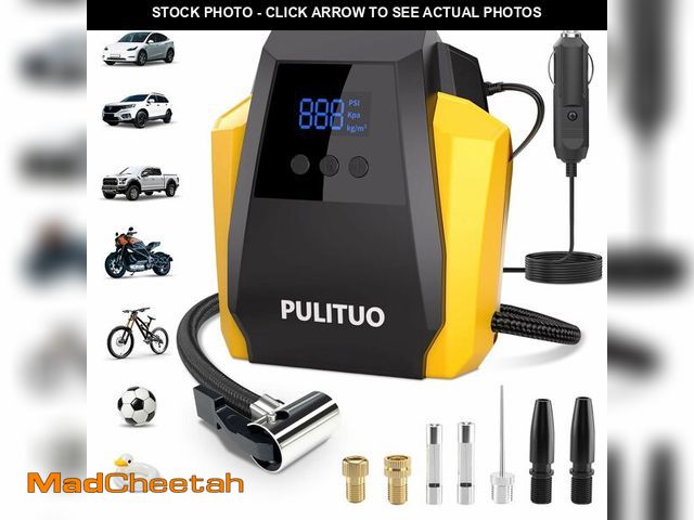 Lot 74-13629163 - PULITUO Tire Inflator Portable Air Compressor - Car Accessories 12V DC Air Pump for Car Tires with D...