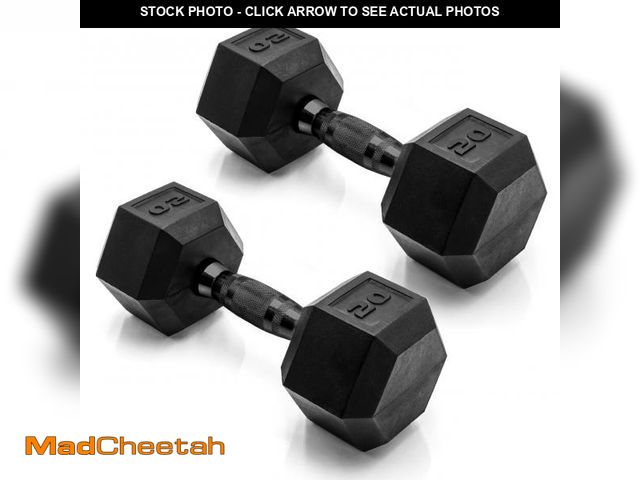 Lot 74-12254622 - CAP Barbell 20 LB Coated Hex Dumbbell Weight Pair with Black Handle (ONLY ONE DUMBBELL) - UNUSED