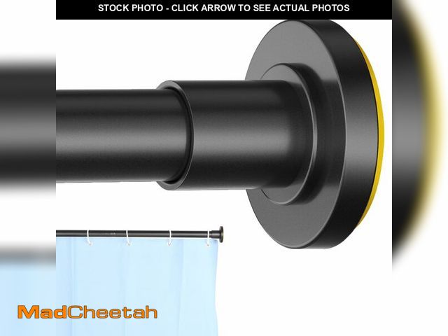 Lot 74-12970909 - CorkLatta Black Shower Curtain Rod 31 to 80 Inch,1 Inch Diameter Adjustable Spring Tension Stainless...