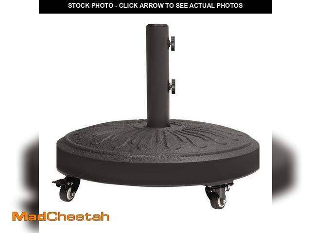 Lot 74-14243100 - *MISSING SCREWS* StyleWell 50 lb. Concrete and Resin Patio Umbrella Base in Black *MISSING SCREWS*  ...