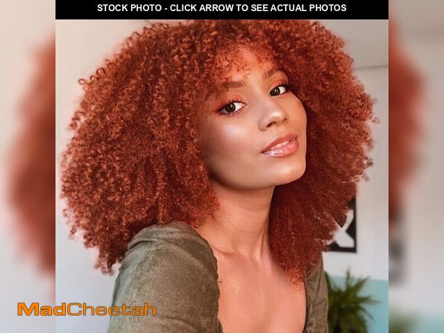 Lot 74-14299185 - LINGHANG Short Curly Wigs for Black Women, Ginger Kinky Curly Afro Wigs for Black Women, Synthetic G...