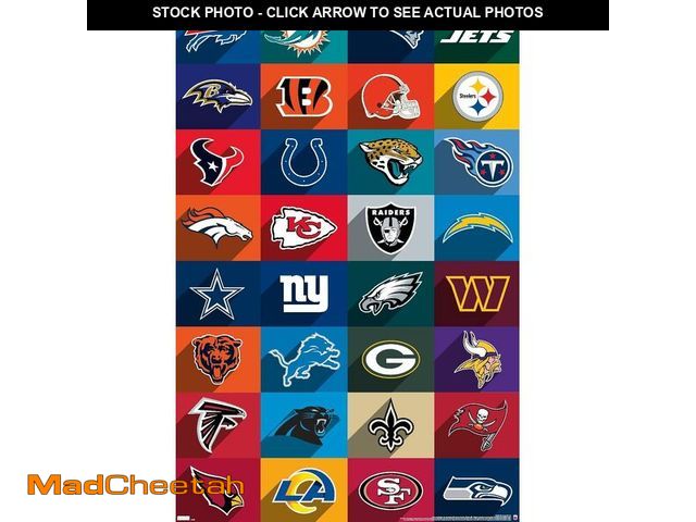 Lot 74-12366383 - Trends International NFL League - Logos 24 Wall Poster, 34L x 22.4W, Premium Unframed Version - UNUS...