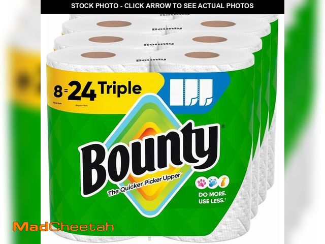 Lot 74-12759944 - Bounty Select-A-Size Paper Towels, White, 8 Triple Rolls = 24 Regular Rolls - UNUSED