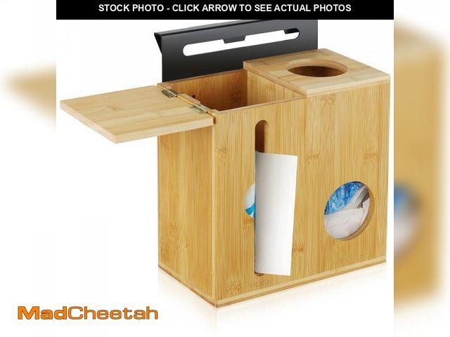 Lot 74-12306331 - Extra Large Garbage Bag Holder, Trash Bag Dispenser 2 in 1, Bamboo Trash Bag Dispenser Roll Holder, ...
