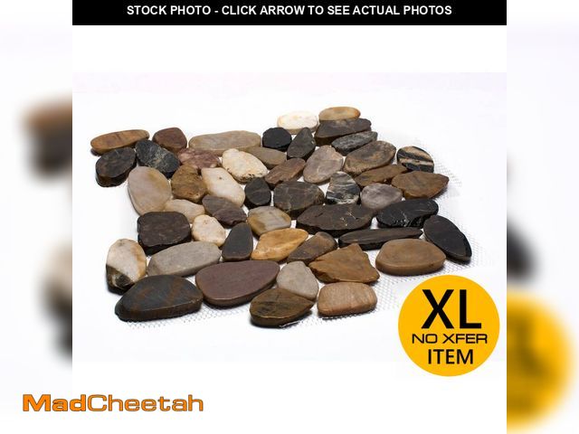 Lot 74-13100224 - (PALLET OF 11 BOXES) Rain Forest 12 in. x 12 in. Mixed Sliced High-Polish Pebble Stone Floor and Wal...