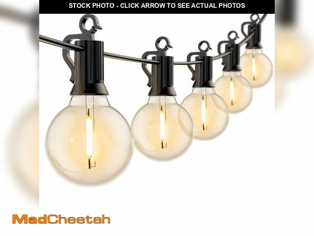 Lot 74-12704470 - Outdoor String Lights Hanging Globe Patio Lights with 50 G40 Shatterproof Bulbs(2 Spare), IP44 Water...