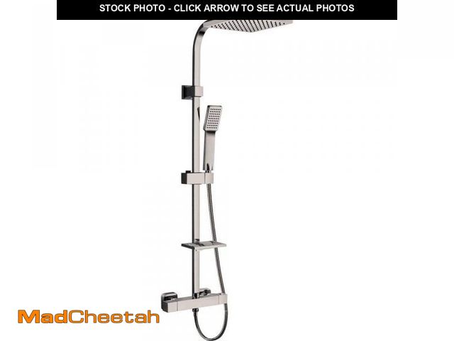 Lot 74-12280973 - Mediterraneo Aversa 1-spray 7.9 in. Square Shower Head and Hand Shower in Brushed Nickel - UNUSED